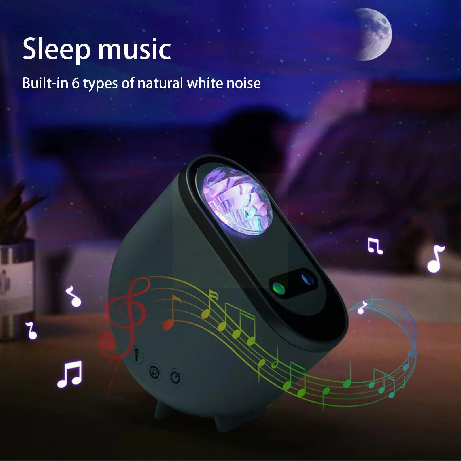 

Led Star Projector Light, 3d Stereo Projector Speaker Noise, Bluetooth Control, Remote Light Music White L3b7
