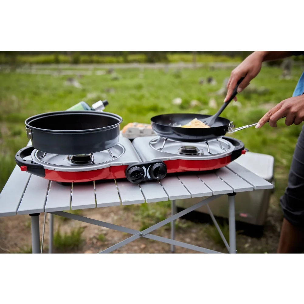 Coleman Fold N Go 2 Burner Propane Camping Stove,Backpacking Hiking, Fashion，New!