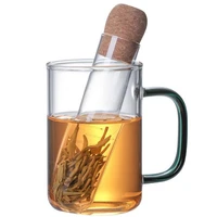 glass tea infuser creative pipe glass design tea strainer for mug fancy filter for puer tea herb