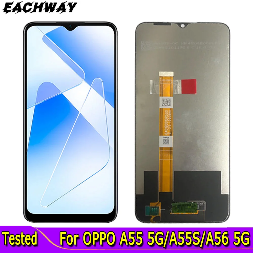 Для OPPO A55 5G LCD дисплей кодирующий преобразователь сенсорного экрана в сборе заменить для OPPO A55S LCD дисплей для A56 5G / Realme V11 / V11s LCD