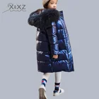 Куртка для девочек, для русской зимы, 2022, плотная, водонепроницаемая, с капюшоном, для мальчиков-подростков, зимняя куртка