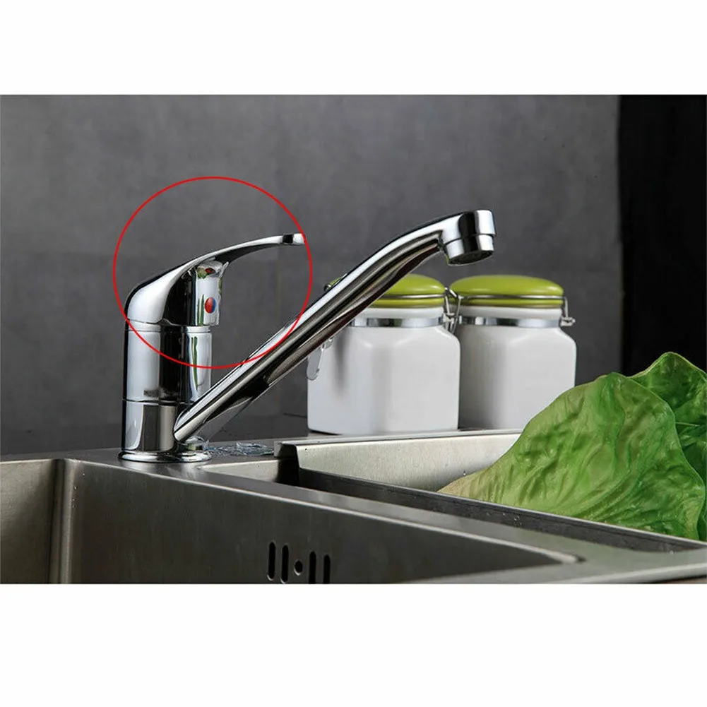 

Solid Brass Silver Faucet Handle Hot Cold Single Lever Handle Faucet On Off Valve Cartridge Bathroom Kitchen Basin Easy Turning
