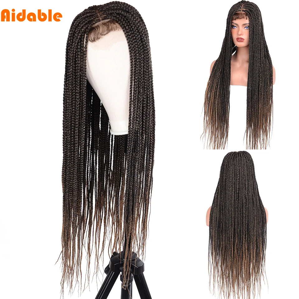 Synthetic Braided Lace Front Wigs Box Braided Wigs for Women Braided Wigs with Baby Hair Wig for Cosplay Party Heat Resistant