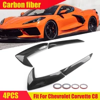 rhyming car body air vent carbon fibre trim sticker air inlet deflector fit for chevrolet corvette c8 2019 2021 car accessories