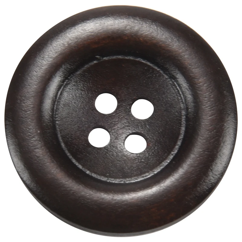 

20Pcs Dark Coffee 4 Holes Round Wood Sewing Buttons 35Mm
