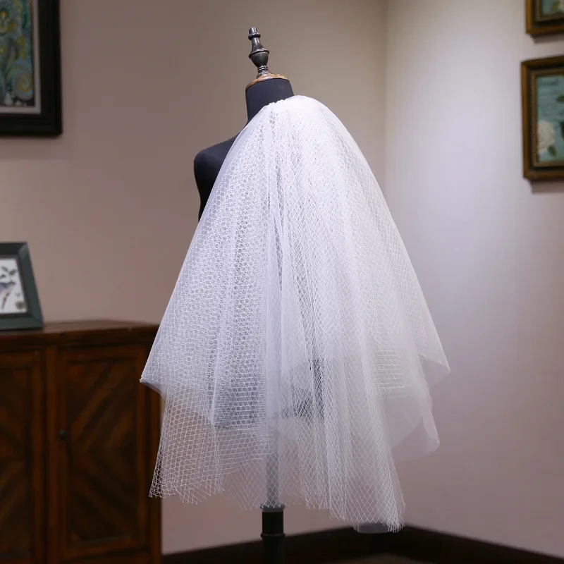 

Фата свадебная женская, жёсткая Тюлевая, короткая, цвета слоновой кости, свадебный головной убор