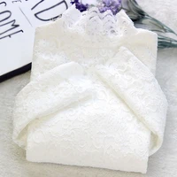 81 white lace t shirt women elasticity oversized t shirt woman clothes female tops long sleeve womens tube top knit canale