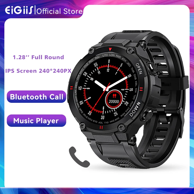 

EIGIIS Smart Watch Men Bluetooth Calls Heart Rate Monitor Blood Pressure Waterproof Long Standby 400mAh Fitness Tracker Watch