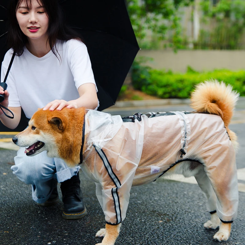 

Waterproof Dog Raincoat Pet Dogs Clothes Transparent Raincoat for Medium Large Dog Cat Chihuahua Teddy Jumpsuit roupa cachorro