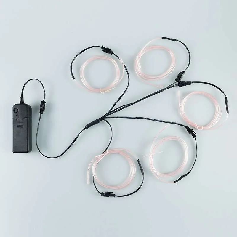 

5 в 1 светящийся провод, светодиодный неоновый рождественский танцевальный костюм, костюмы «сделай сам», светящаяся одежда, световое украшение, детские шутки, игрушки, 1 м каждый кабель