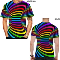 newest fashion 3d print rainbow tshirt cool vertigo hypnotic short sleeved tees menwomen pullover tops hot summer t shirt