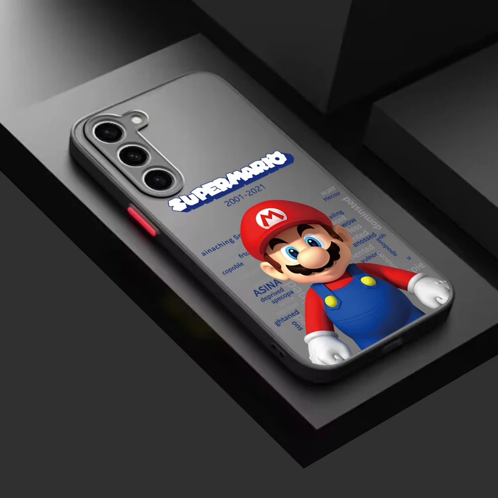 Тренд Supers M-Marios мультфильм матовый полупрозрачный для Samsung Galaxy S24 S23 S22 S21 S20 FE S10 S9 S8