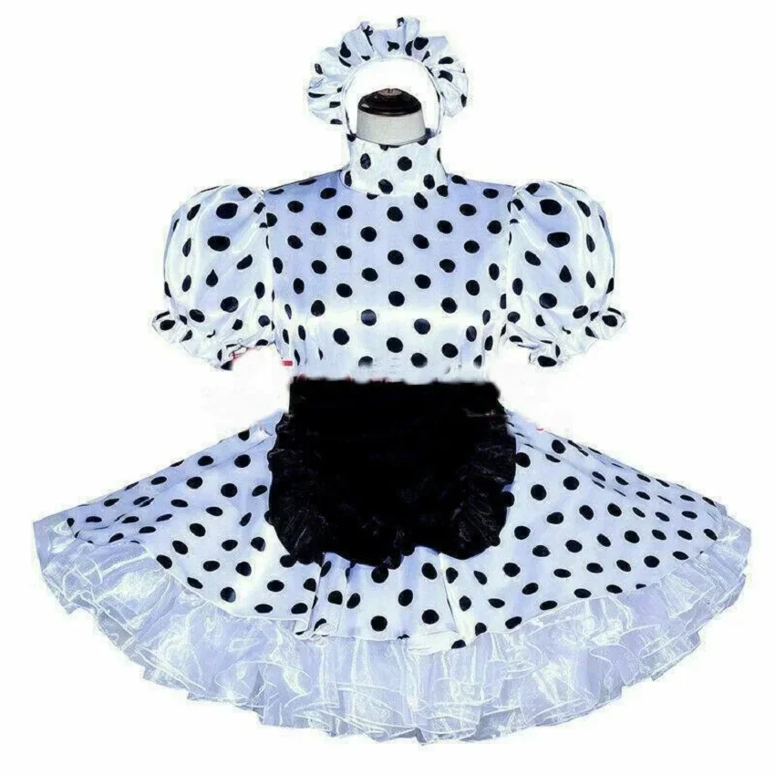 Горячее атласное запираемое платье для косплея Sissy костюм взрослых на Хэллоуин