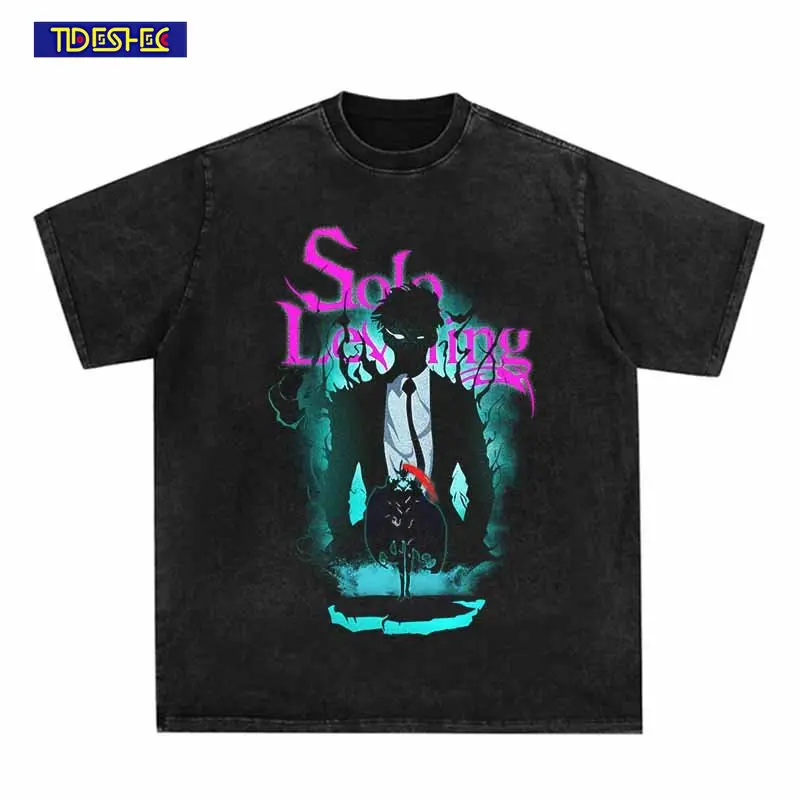 

Уличная одежда 2023, модная футболка унисекс с анимационным принтом, модная футболка в стиле хип-хоп, футболка с круглым вырезом и короткими р...