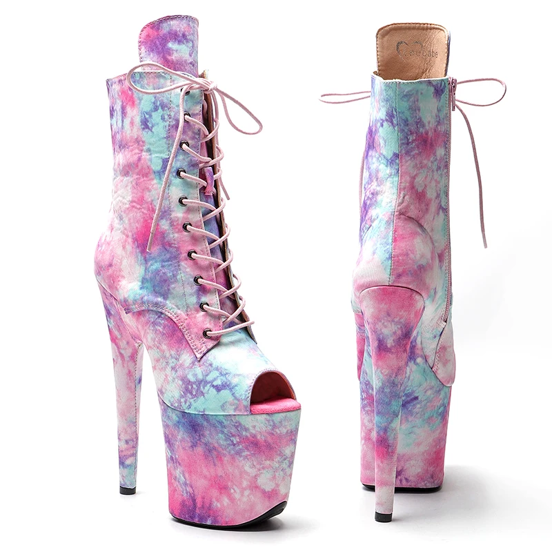 Leecabe  20CM/8inches  Women New Design Sexy Extreme High Heel platform  boot Pole Dance boot  fastion shoes 3B