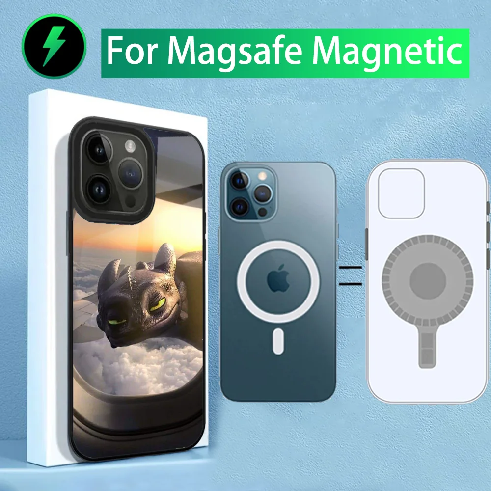 Милый чехол для телефона T-Toothless-S H-HTTYD для iPhone 15,14,13,12,11, Plus, Pro, Max Mini Magsafe с магнитной беспроводной зарядкой (art.: 3920c8f2bf9fa) - 3920c8f2bf9fa