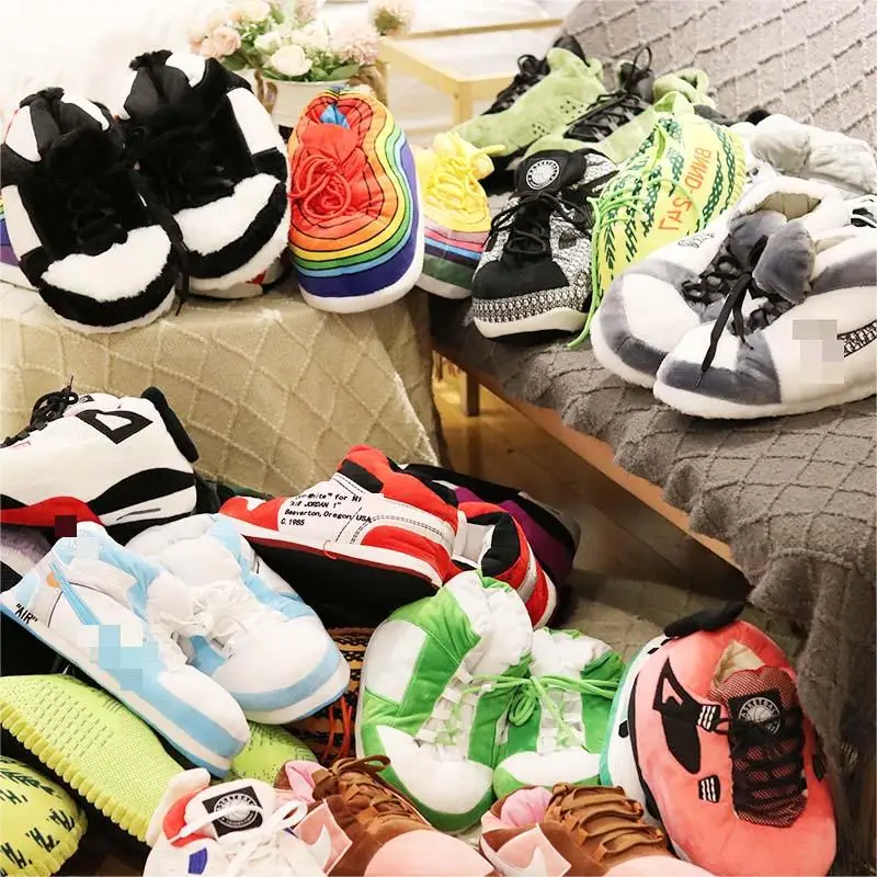 

Indoor Slides Bedroom Floor Slippers Chicago Bulls Sneaker Pippen Warm Home Slippers Women/Men One Size Fits