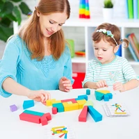 kids wooden creative building blocks children wooden puzzles toys early education learning toys logic training parent child game
