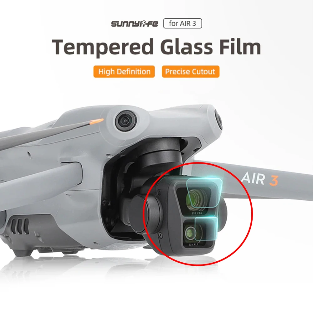 

For DJI Air 3 Drone Lens 9H HD Tempered Glass Film Anti-Scratch Protective Explosion-proof Drone Camera Cover Films Accessories