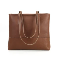 casual large capacity genuine cowhide leather handbag ladies tote bag for women big