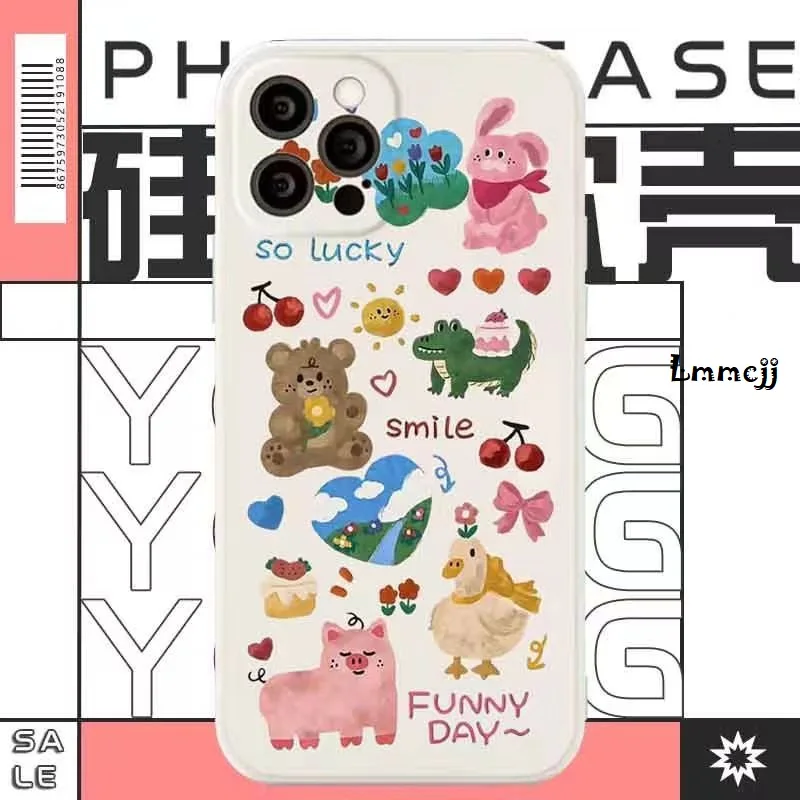 

Lmmcjj Cartoon animal Phone Case For Samsung Galaxy S23 S21 S22 Plus A13 A21S A14 A33 A23 A31 A54 Note 20 Silicone iPhone Cover