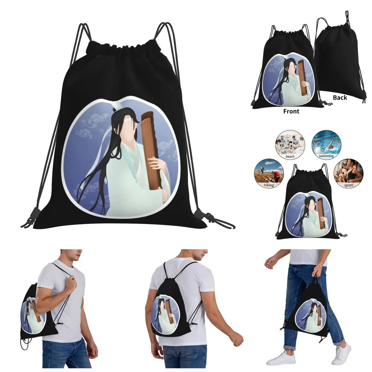 

Lan Sizhui All Grown Up Mdzs Drawstring Bags Gym Bag Graphic Vintage Backpack Humor Graphic Field pack