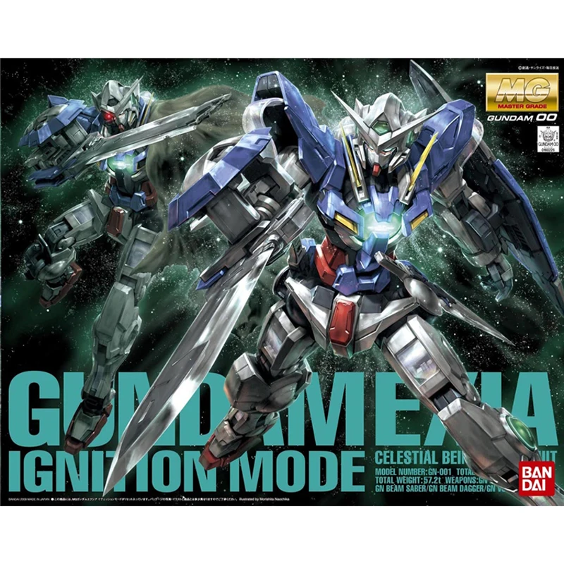 

Original Bandai Gundam Anime Figure MG 1/100 War Damage GN-001 GUNDAM Exit Assembling Model Anime Action Figures Toys