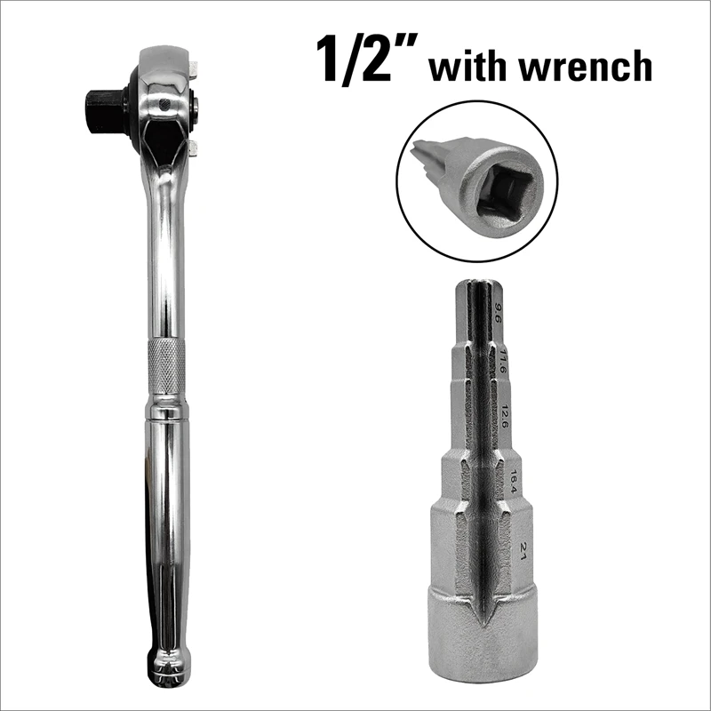 

1/2Inch Drive Valve Lugs Nipple Tank Connection Step Drive Radiator Spud Wrench Universal Durable Spanner Hand Tool
