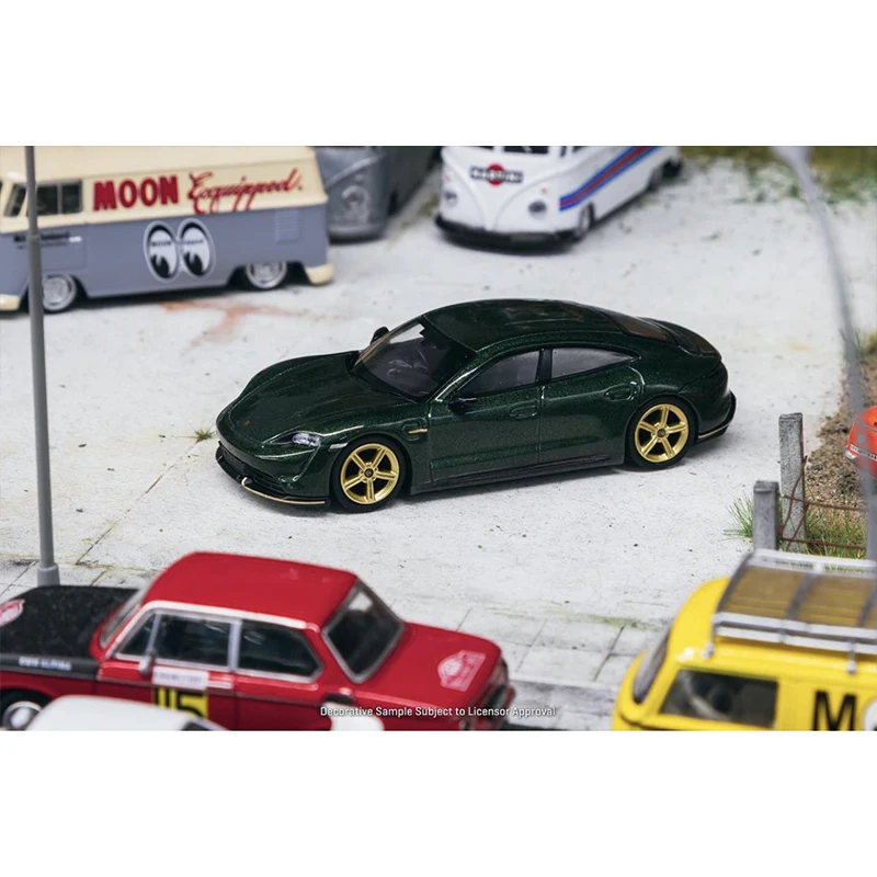 

TW 1:64 MINI GT Tarmac Works Taycan Turbo S темно-зеленая коллекция моделей автомобилей из сплава, миниатюрные игрушки для машинок 274 в наличии