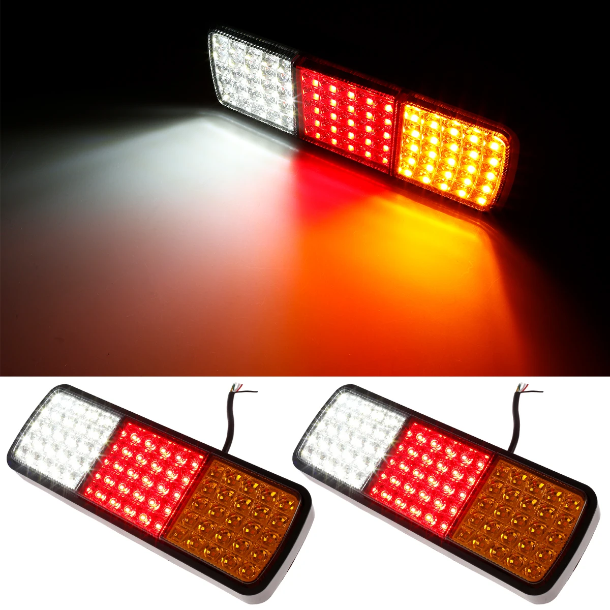 

new 2Pcs LED Tail Light Trailer Light Waterproof 75 LED Trailer Stop Brake Turn Tail Light Super Bright Durable LED Stop