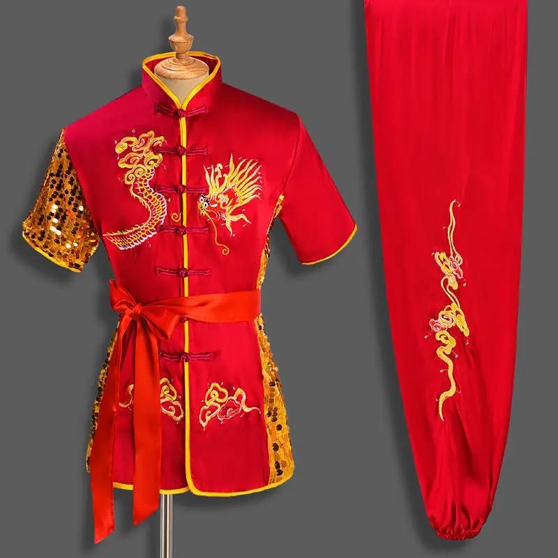 Фото Мужская и женская Китайская традиционная форма Dragon Wushu, комплект одежды кунг-фу, униформа для боевых искусств, Тай Чи, одежда, Taoist, Shaolin №3