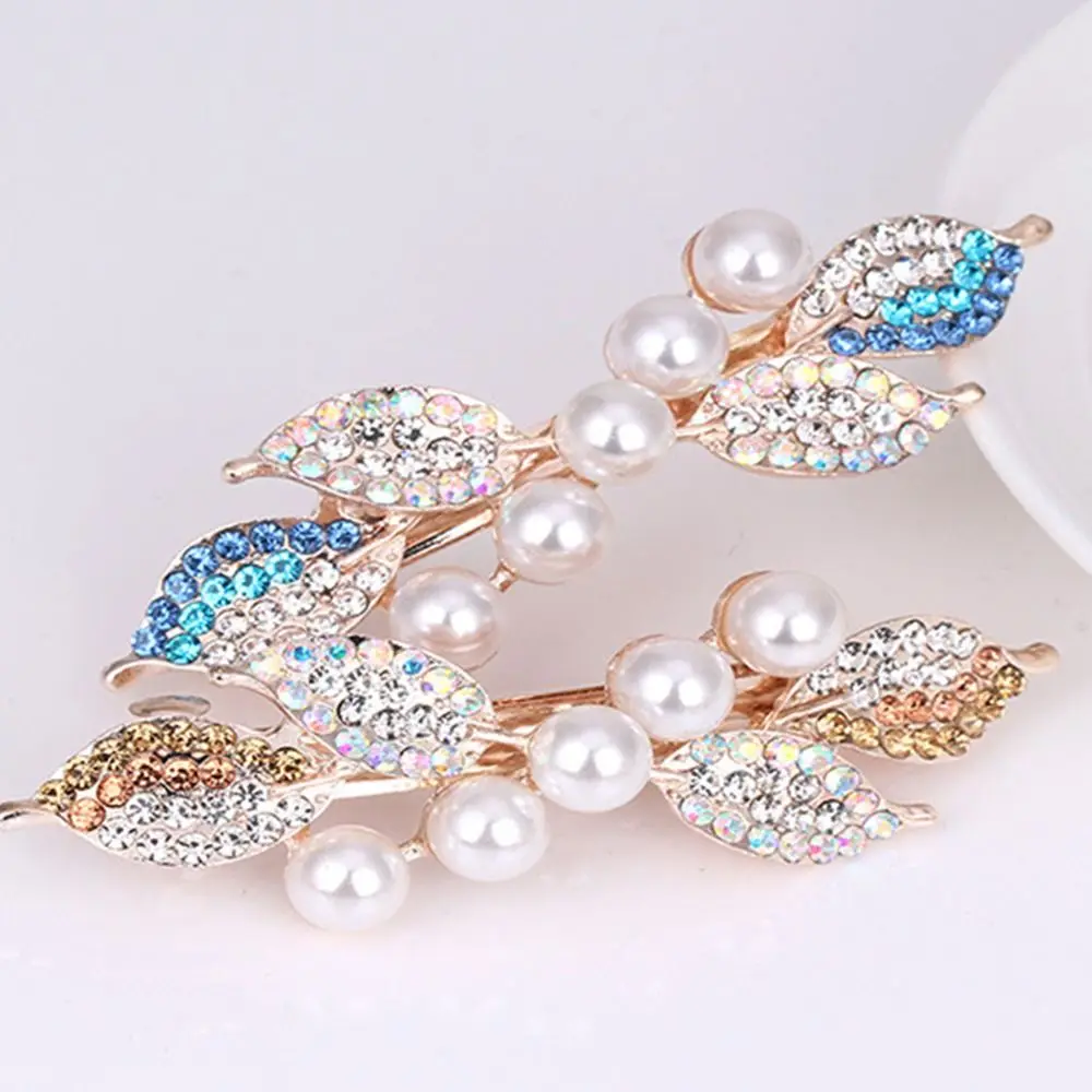 

Barrettes Horizontal Clips Women Hair Accessories Flower Hair Clip Korean Style Hair Wear Rhinestone Spring Clip