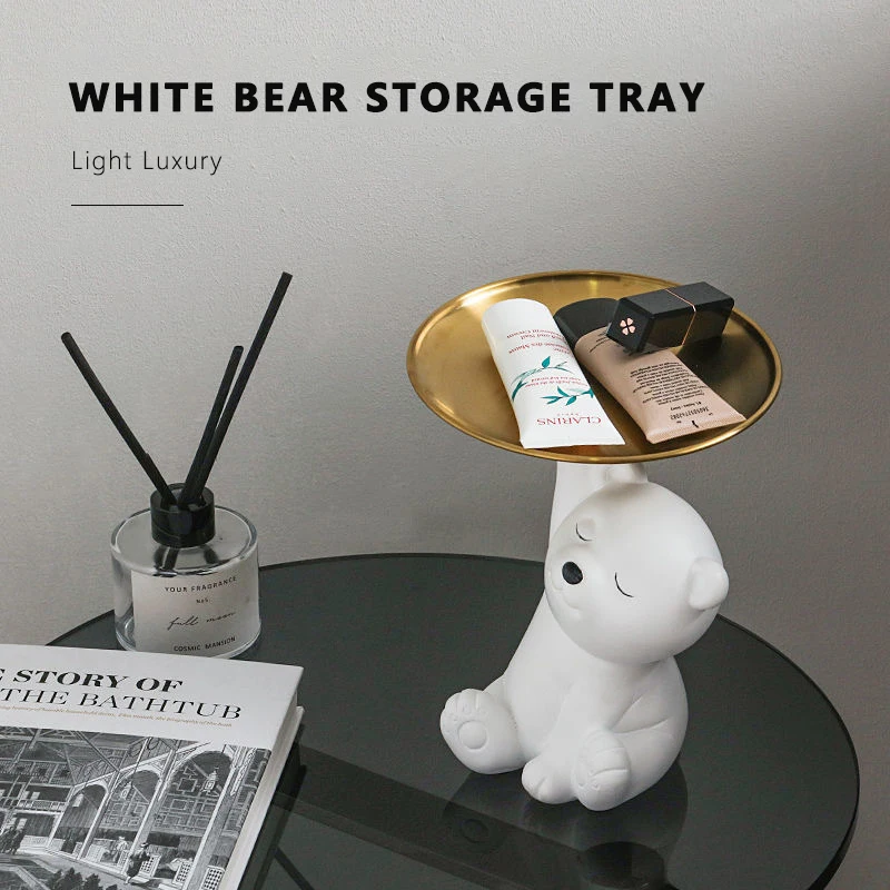 Поднос для хранения в виде медведя бульдога закусок конфет фруктов ключей и