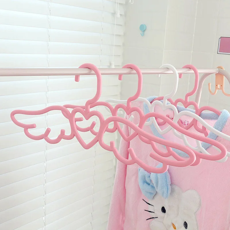 

Angel 5-20pcs Love Heart Clothes Hangers Closet Organizer Non-slip Coat Rack Wardrobe Save Space Drying Rack