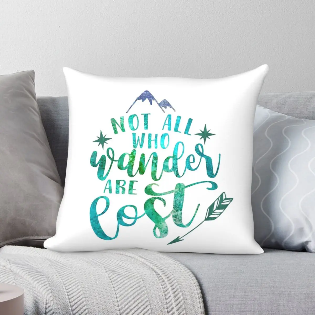 

Not All Who Wander Are Lost Pillowcase Polyester Linen Velvet Printed Zip Decor Bed Cushion Cover Wholesale 45x45