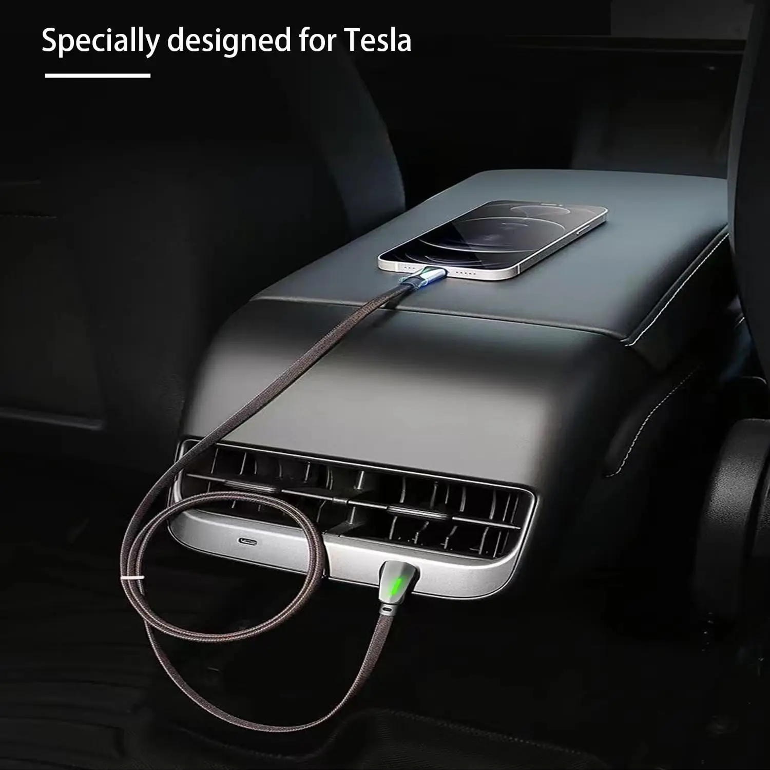 Фото Супербыстрый зарядный кабель PD 60 Вт для Tesla CarPlay с USB C на Type C для iPhone 15 Pro Max Samsung Galaxy S24 модели Y 3 X S серии №2