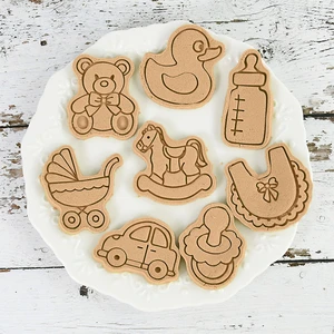 8pcs/set Cookie Cutters Cartoon Animal Biscuit Mold Jungle Safari Party Kids Birthday Party Cake Decor DIY Baking Accessories