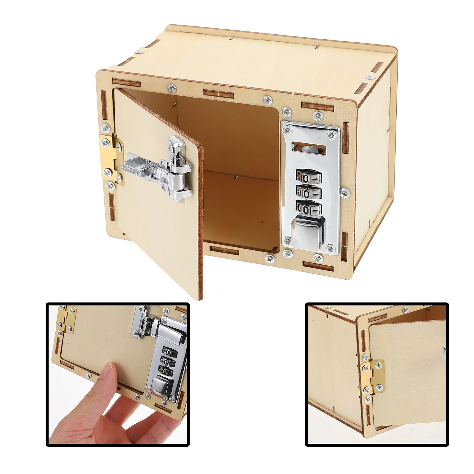 

DIY Password Suitcase Wooden Code Puzzle Lockbox Making Material Game Toy Tool Kids