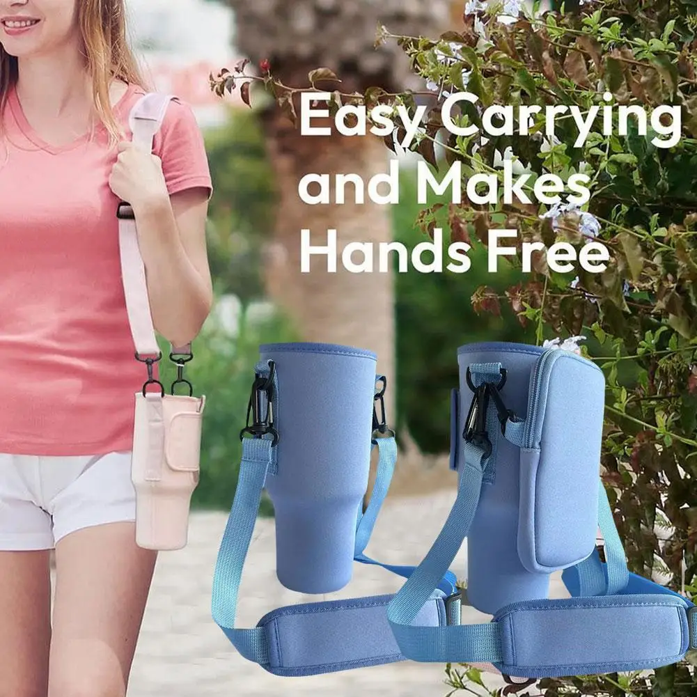 

Water Bottle Carrier Bag with Tumbler with Handle, Water Bottle Holder with Adjustable Shoulder Strap for Hiking -Without B T6I8