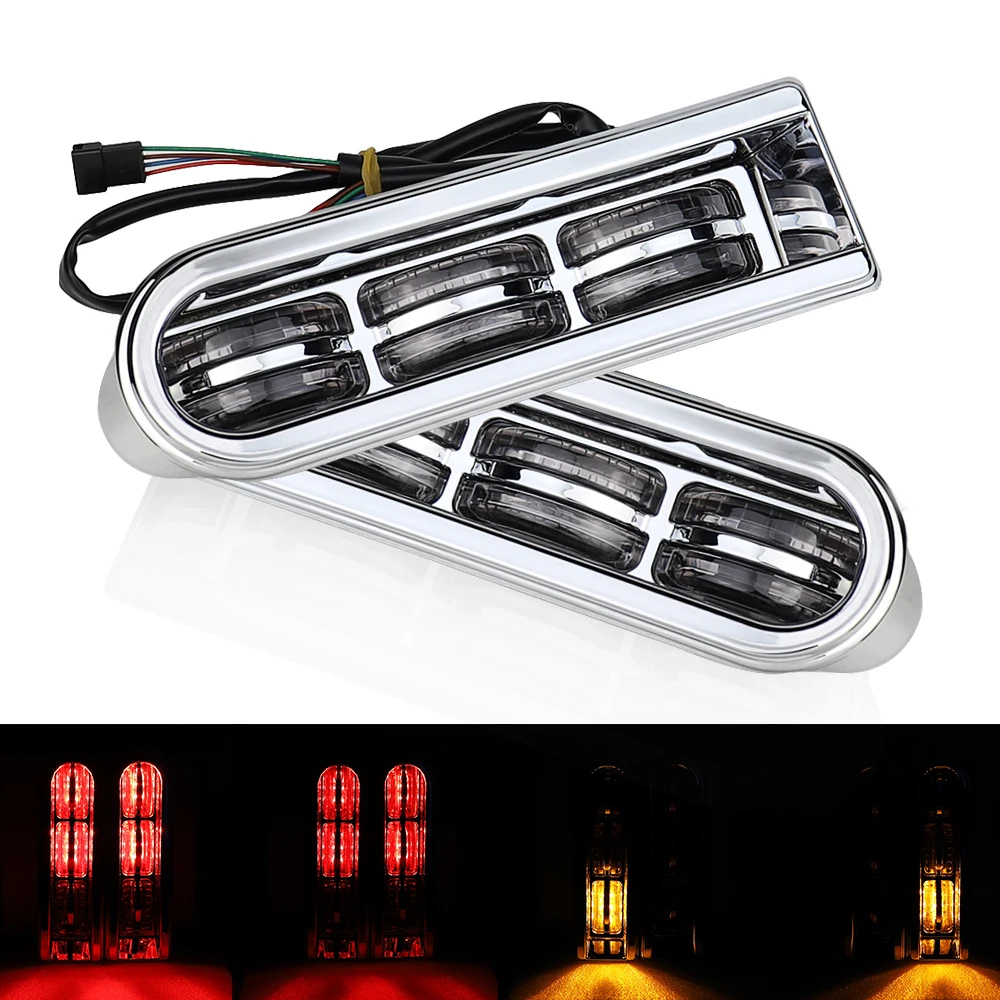 

Motorcycle LED Inserts Rear Saddlebag Filler Support Taillight Running Light For Touring Electra Glide Road King 2014-2020