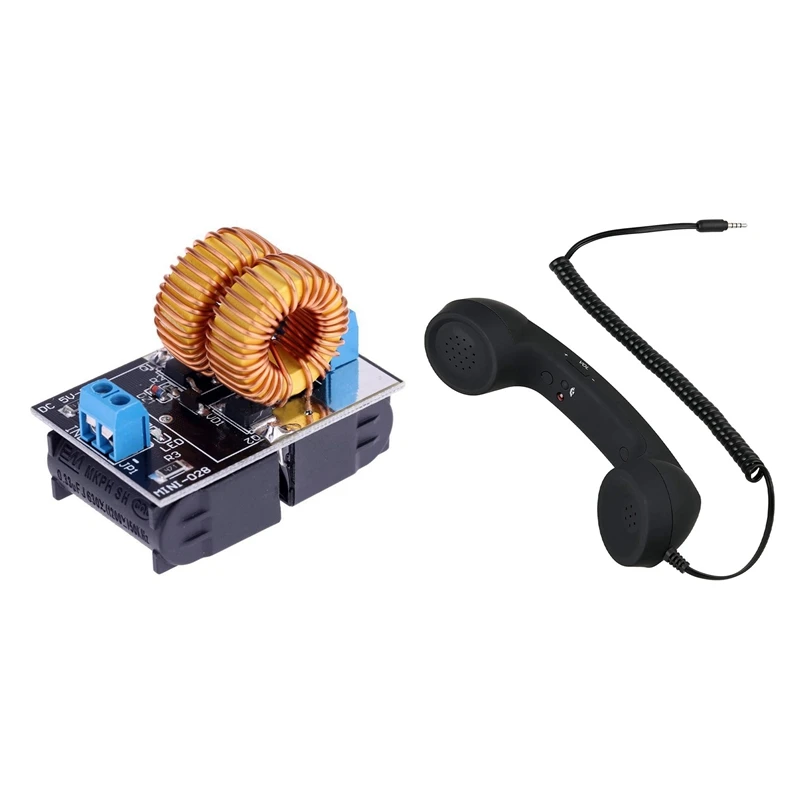 5-12V Low Voltage ZVS Induction Heating Power Supply Module With Vintage Retro Telephone Handset Phone Receiver MIC