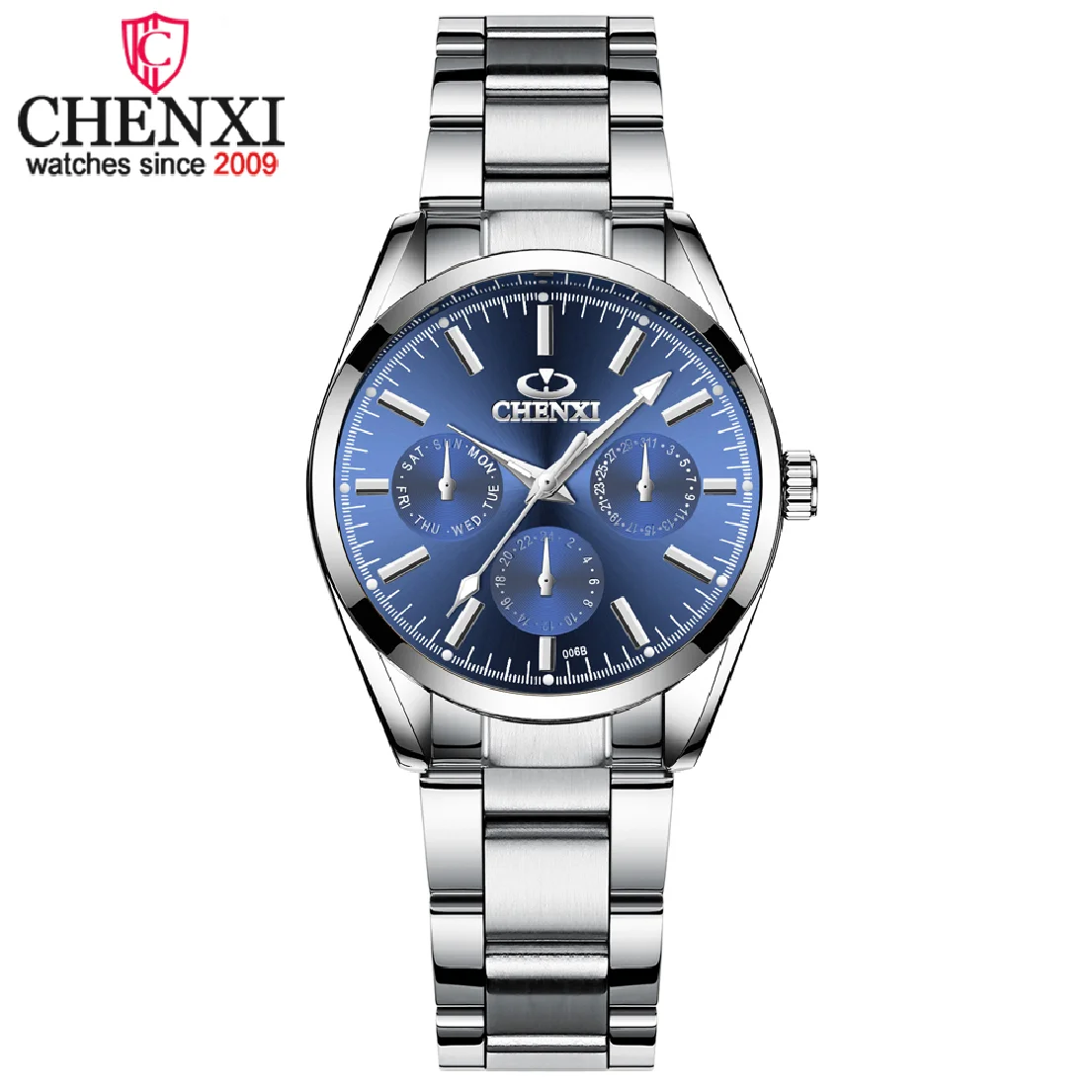 CHENXI Luxury Stainless Steel Watch For Women Pink Ladies Business Analog Watches Quartz Movement Relogio Feminino