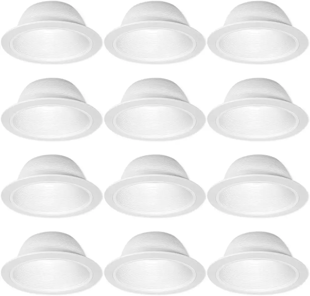 

Pack - 6" Inch White Baffle Recessed Can Light Trim