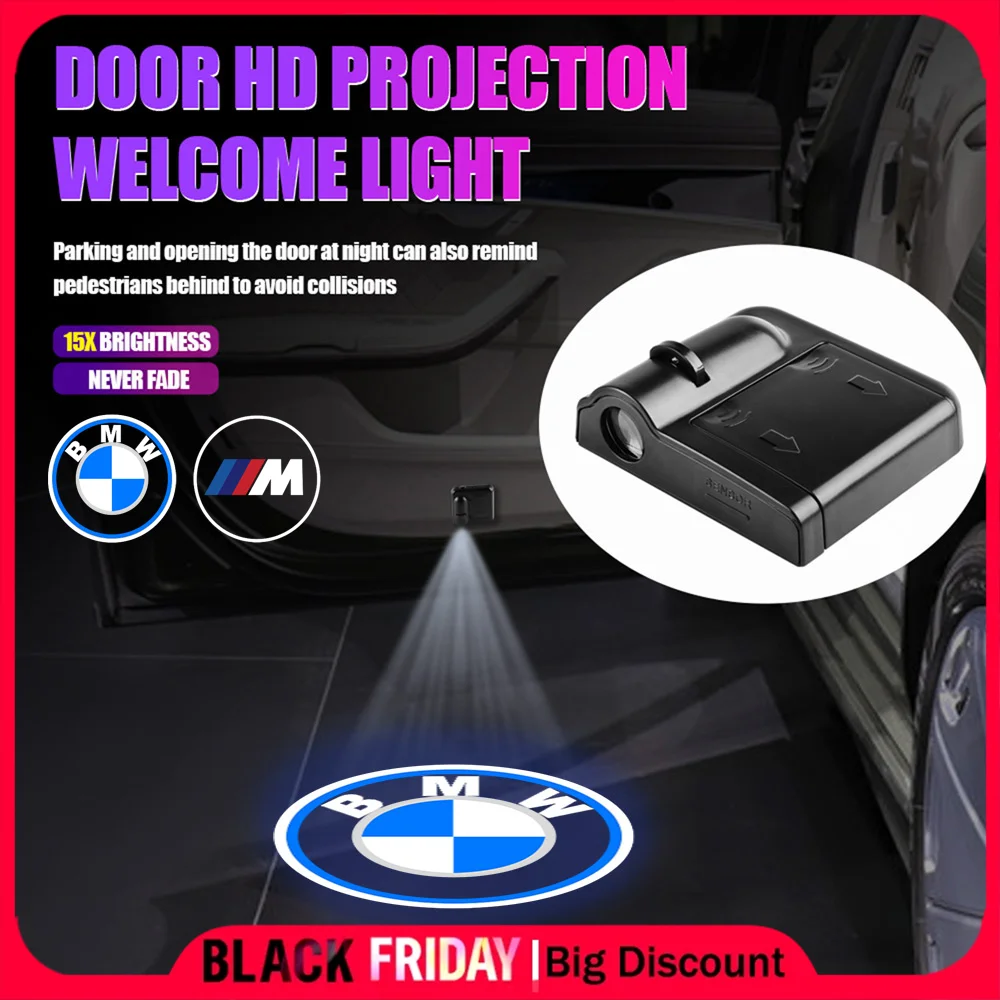 Украшение двери автомобиля Светодиодная беспроводная лампа проектора HD Добро