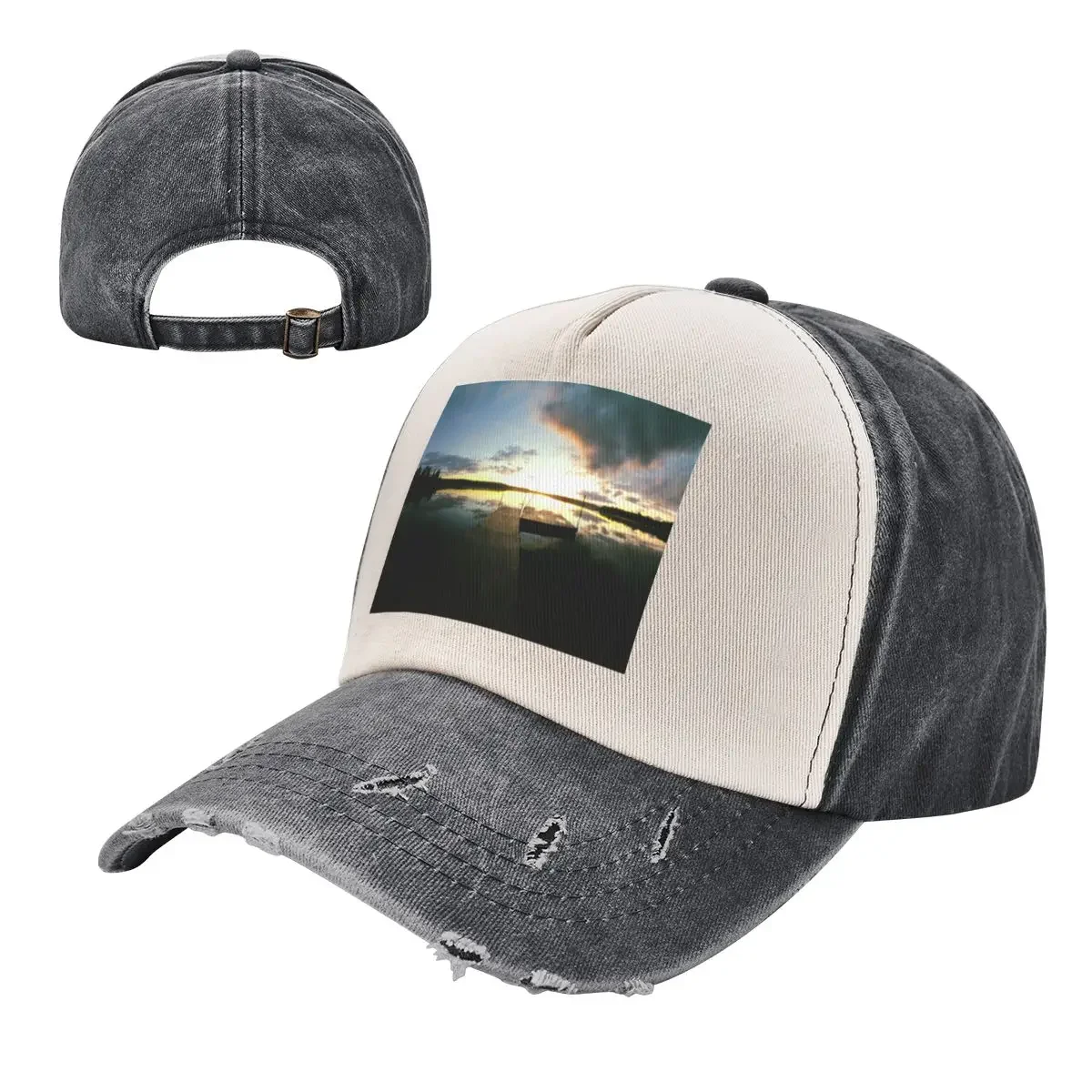 Фото Sunset on the quay Baseball Cap Dropshipping Trucker Hat fashionable Hat Man For The Sun Caps Male Women's №3