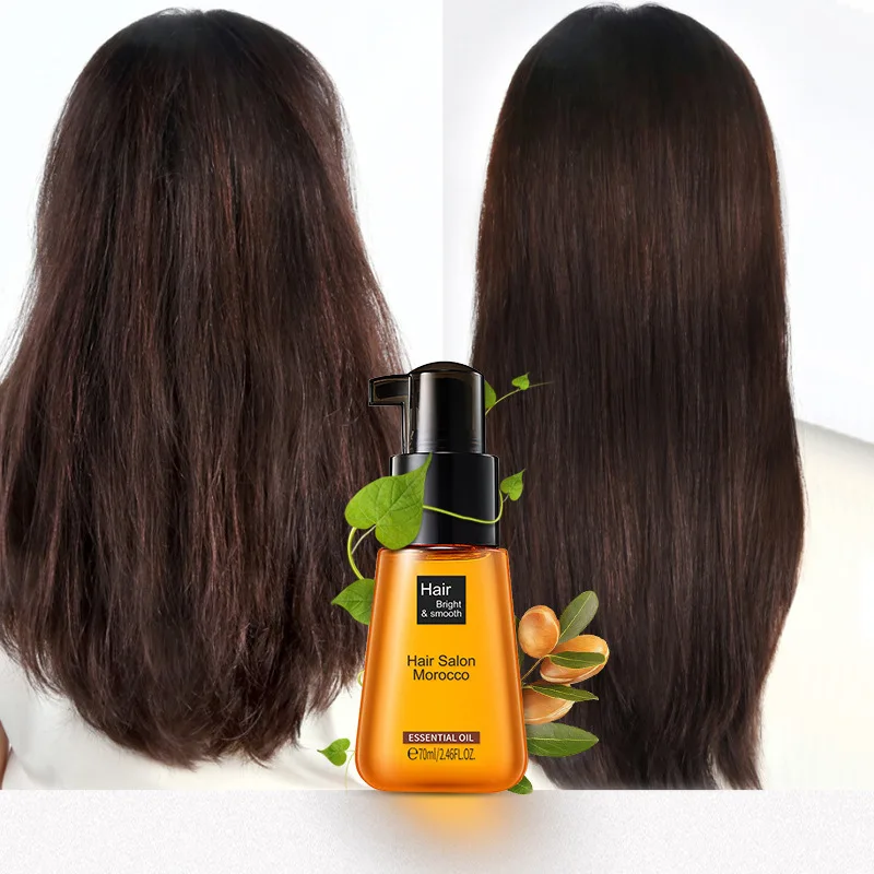 

LAIKOU Morocco Hair Essence Oil 70ml Moisturizer Brightening Smooth Nourishing Repair Damaged Hair Dry Split Ends