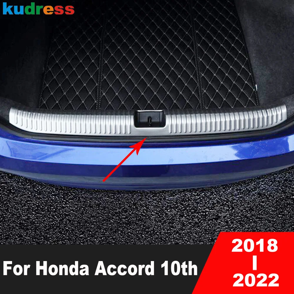 

Rear Trunk Bumper Cover Trim For Honda Accord 10th 2018 2019 2020 2021 2022 Stainless Car Tailgate Door Sill Plate Guard Pad