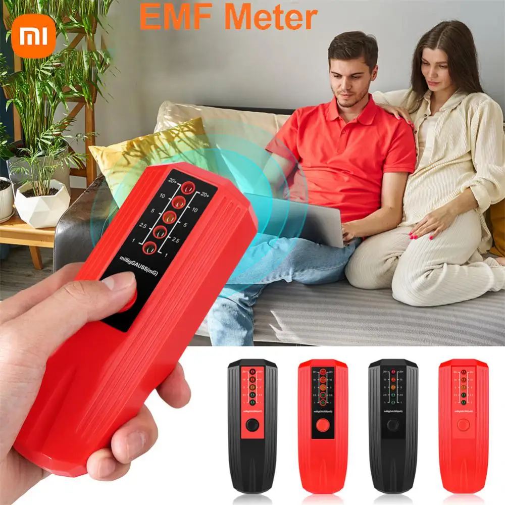 XIAOMI EMF Meter Electromagnetic Field Radiation Detector Radio Frequency Tester Rechargeable Portable Counter Emission Dosimete