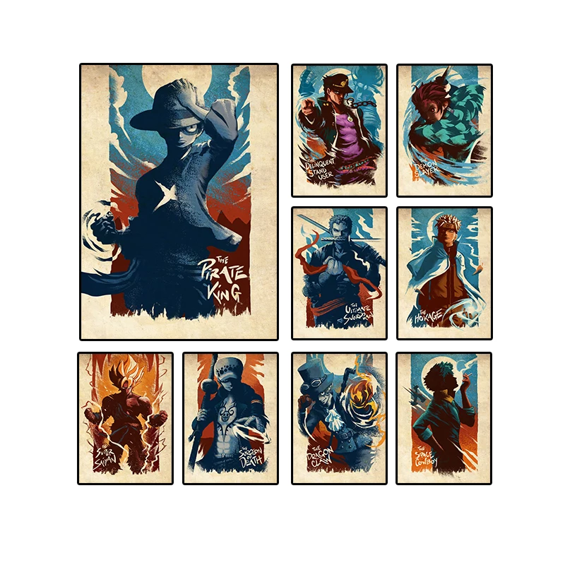 

Classic Anime Canvas Painting One Piece Dragon Ball Super Saiyan Wall Poster Print Mural Picture Living Room Home Decor Cuadros