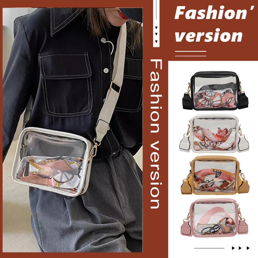 

Women Transparent PVC Handbags Stadium Approved Women Clear Bag See Through Fashion Waterproof Casual Simple for Festival Games